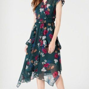 Calvin Klein Surplice Floral A-Line Dress 14